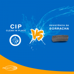 #PraCegoVer Sigla CIP - Clean in place versus Resistência da Borracha Em Alta Qualidade, logotipo da Rener Prene